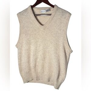Michael Jordan cream sweater vest 100% pure new Wool Size Large VTG Y2K